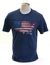 Chaps Blue USA Map American Flag Short Sleeve T-Shirt Tee Shirt Men&#39;s NWT - £29.83 GBP