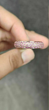 1Ct Round Cut CZ Pink Sapphire 14K White Gold Plated Full Eternity Wedding Band - £87.86 GBP