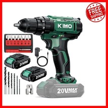 KIMO 20V Cordless Drill with 2 Batteries – 1350 RPM &amp; LED Light - $59.16