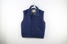 Vintage 90s Streetwear Mens Size Large Faded Quilted Puffer Vest Jacket Blue - £39.18 GBP