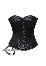 CorsetStreet Purple and Black Brocade Overbust Corset Bustier Heart Top  - $82.16