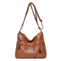 2021 Retro Multi-pocket Women Soft Leather Handbags Purses Female Bags Designer  - £26.85 GBP