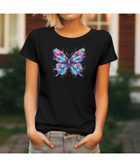 Digital Glitch Butterfly T-Shirt 100% Cotton Pixel Art Tee L-3X Futurist... - $361.36 MXN+