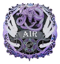 Elemental Air Nation Wind Purple Dragon White Feathers Triple Moon Wall ... - £50.33 GBP