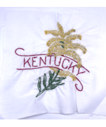 Kentucky Floral Embroidered Quilted Square Art State Needlepoint Vintage - €15,71 EUR