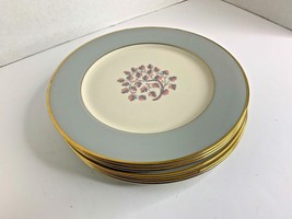 Flintridge California Twilight Gold Dinner Plate Lot of 6 Pink Gray Gold  - $48.51