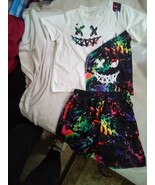 Girl 2-Piece Unbranded Color Splatter Print Outfit Set Sz 7-8YO 9033ARE - $20.57 CAD