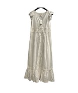 Rachel Zoe Dress 2 White Crochet Tiered Maxi Cottagecore Boho Coquet Wed... - $38.59