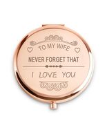 Personalized Compact Mirror Gift for Wife, Custom Engraved, Sentimental - $65.09 MXN
