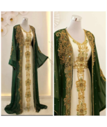 New Moroccan Dubai Kaftans Farasha Abaya Dress Very Fancy Long Gown Styl... - $154.30 CAD