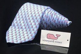 Vineyard Vines Anchor Red Ribbon Blue White  100% Silk Tie - £47.06 GBP