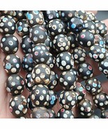 Black Skunk Venetian Style Trade Beads Dotted  Beads EAST OASIS Collection - $141.48 CAD