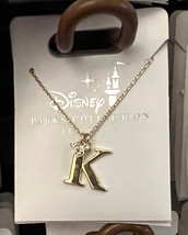 Disney Parks Mickey Mouse Faux Gem Letter K Gold Color Necklace NEW - $32.90