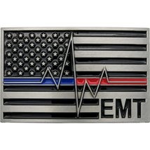 American Flag First Responders Police Fire Department EMT Belt Buckle 3.125'' - $18.78