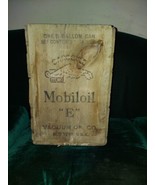 Gargoyle Mobiloil &quot;E&quot; Engine Oil Wood Crate Advertising Vintage - $233.74