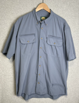 Cabelas Mens Casual Short Sleeve Collared Shirt Blue Size XL Tall - £10.58 GBP