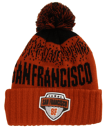 San Francisco City Name Rubber Patch Ribbed Winter Knit Pom Beanie (Red/... - £15.94 GBP