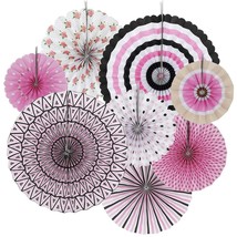 HOLA FIESTA - 12 Black Paper Fans Flower and 2X4m Hangings for Halloween - $128.24 MXN