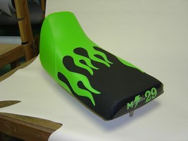 Yamaha Blaster Seat Cover Green Flame Black Color ATV Seat Cover - $52.49