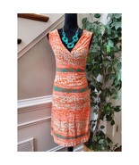 Anne Klein Women Multicolor Polyester V-Neck Sleeveless Knee Length Dres... - $508.49 MXN