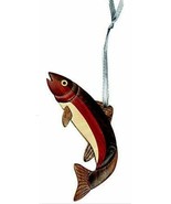 Rainbow Trout Wooden Intarsia Handmade Handcrafted Hanging Ornament - £11.64 GBP