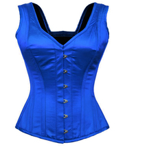 Over Bust Full Spiral Steel Boned Strap cavesson Bodice Gothic - £34.81 GBP+