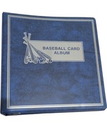 Vintage Baseball Card Album Binder 3 Ring Blue Bats Balls 90s - $47.39 CAD