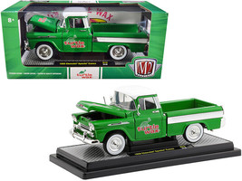 1958 Chevrolet Apache Cameo Pickup Truck Green w White Top White Stripes Turtle - £34.61 GBP