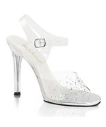 FABULICIOUS GALA-08SD Women&#39;s Silver 4&quot; Heel Ankle Strap Sandal W/ RS Shoes - £47.15 GBP