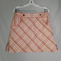 Tehama Green ECO Women&#39;s Coral Plaid Skorts Skirt Size 4 - £14.04 GBP