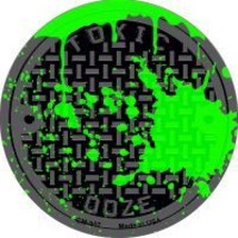 Manhole Cover Toxic Ooze Novelty Circle Coaster Set of 4 - $19.95