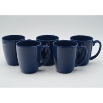 Corning Corelle Coordinates Stoneware Cobalt Blue Mugs Set of 5 - £24.44 GBP