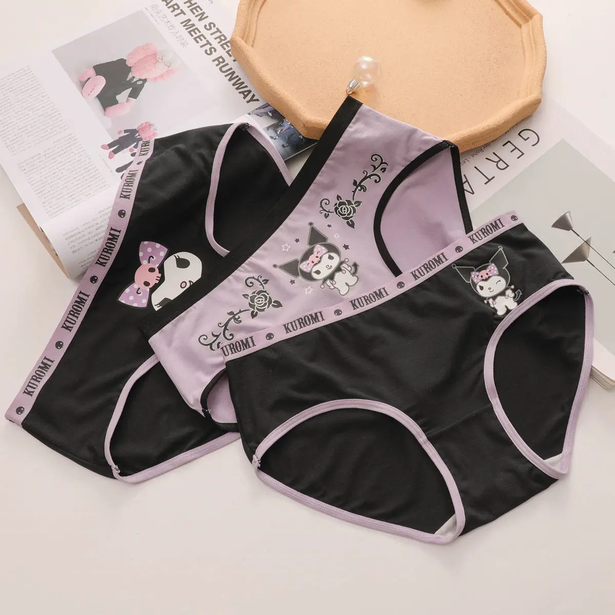 L kuromi underwear cartoon anime underpants students briefs soft breathable girl gifts thumb200