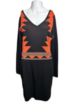 New Gianni Bini Orange/Black Sweater Dress Size L Large Bodycon - $23.31