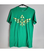 Legend of Zelda Mens Shirt Medium Gold Foil Classic Tri Force Logo Image - $12.99