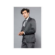 Men 3pc European Vested Suit WESSI by J.VALINTIN Extra Slim Fit JV26 Dark gray image 8