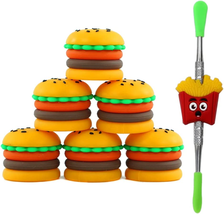YHSWE Hamburger Silicone Container 6Pcs Non-Stick Oil Jars Wax Concentrate Conta - £7.78 GBP