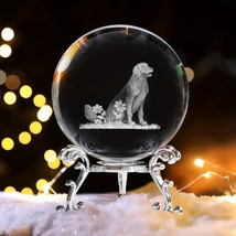 3D 60mm Dog Crystal Ball Home Decoration Living Room Bedroom Decoration Crys - £15.97 GBP