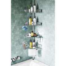 Pole: Quick Installation 4-Tier Rustproof Bathroom Organizer Shelves For Bathtub - £81.52 GBP