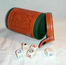 Cubilete Leather Dice Cup Play Casino Traditional Game Handcrafted In Me... - $482.37 MXN