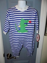 Boutique Funtasia Too Long Sleeve Striped Dragon Applique Outfit Size 18M New - £22.80 GBP