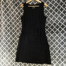 Taylor Womens Sz 6 Little Black Dress LBD Sleeveless Tiered Wiggle Shift - £11.60 GBP