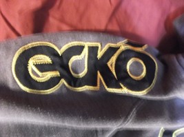 VINTAGE ECKO UNLTD GRAY BLACK YELLOW ZIP AUTHENTIC HOODIE SWEATER YOUTH 5 - $16.19