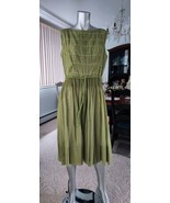 Vintage Early 1960&#39;s Dress Box Pleats Semi Sheer - £47.10 GBP