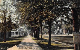 West Broadway Shelbyville Indiana 1908 postcard - $7.43