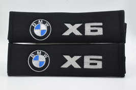 2 pieces (1 PAIR) BMW X6 Embroidery Seat Belt Cover Pads (Black pads) - $16.99