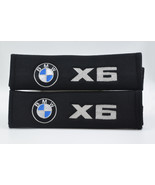 2 pieces (1 PAIR) BMW X6 Embroidery Seat Belt Cover Pads (Black pads) - £13.36 GBP