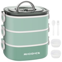 Lunch Box, Stackable 3 Layers Containers, Portable 94Oz Large Capacity Leakproof - £28.46 GBP