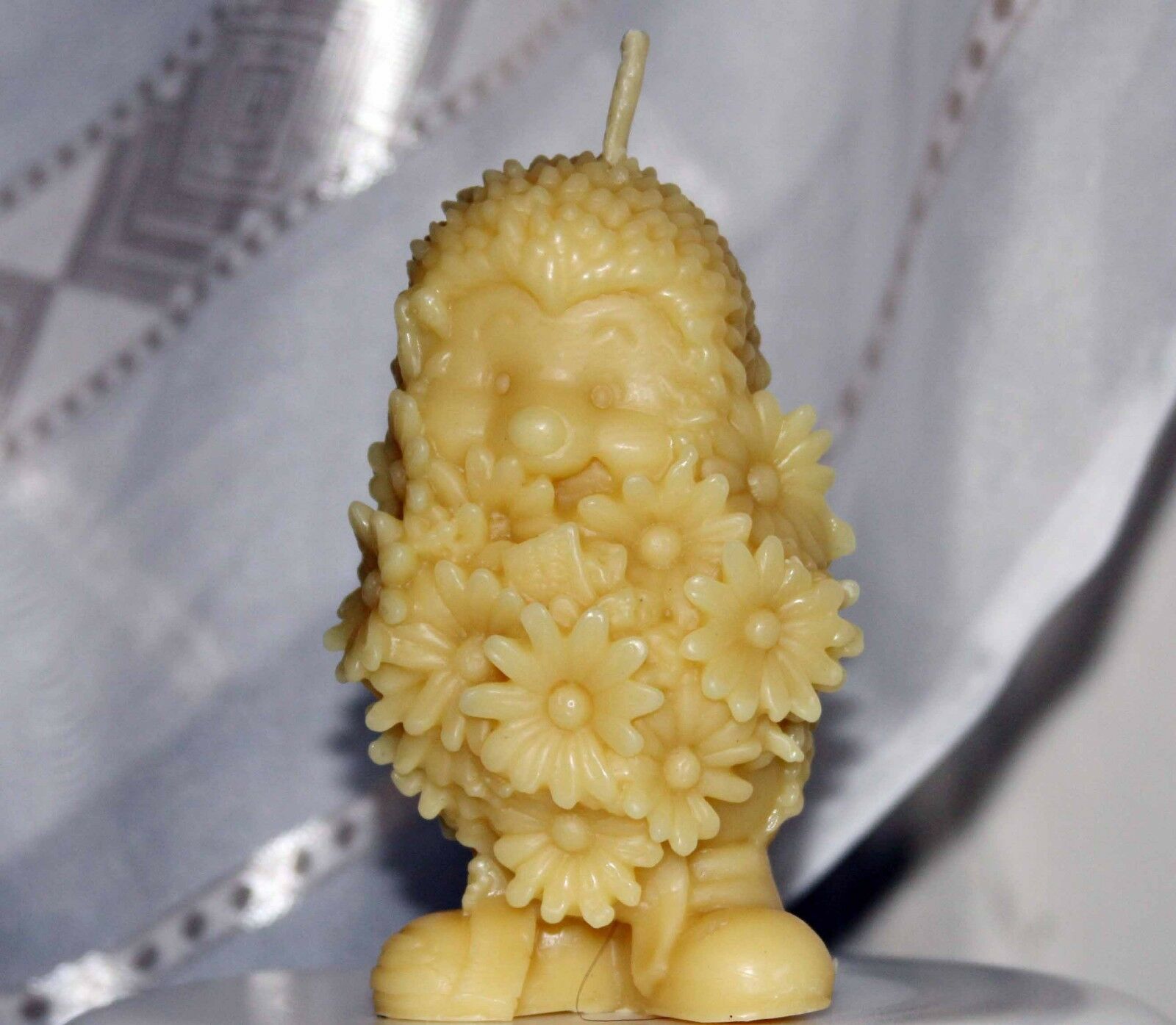 Handmade 100% Pure Beeswax Candle Shape of CUTE GNOME 100% Cotton Wick - $7.69
