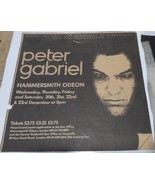 PETER GABRIEL Collection Articles Small Pics Hammersmith Odeon Advert + ... - $14.77